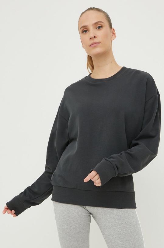 Tepláková mikina adidas Performance bez kapuce šedá HH8507