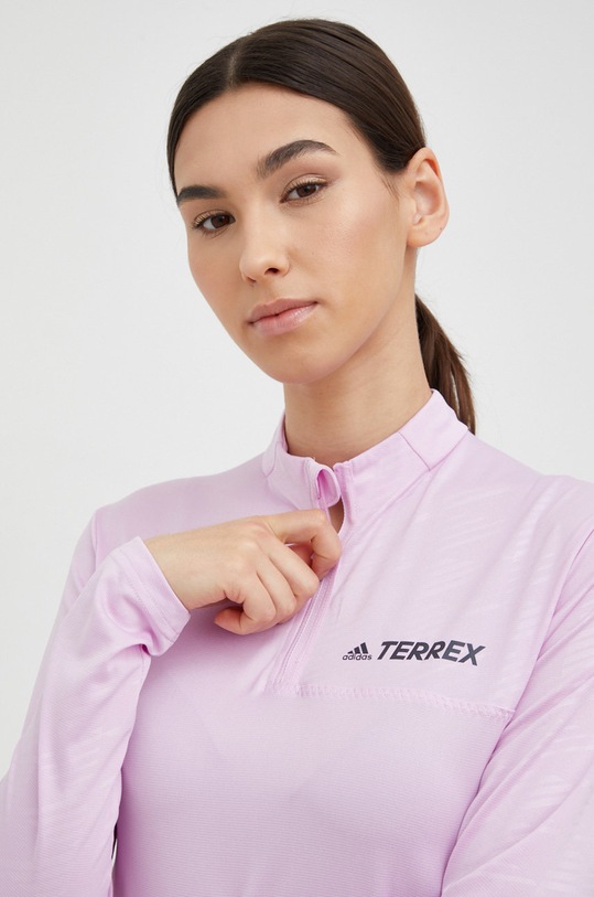 adidas TERREX longsleeve sportivo Multi colletto abbottonato rosa HI5496