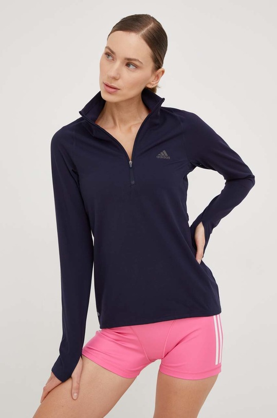 adidas Performance bluza do biegania Run Fast z elastanem granatowy HK9017