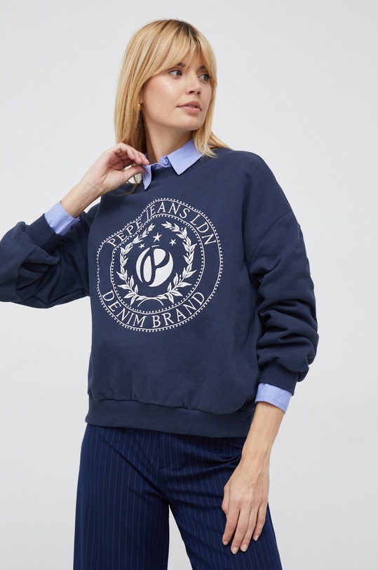 Pepe Jeans bluza aplikacja granatowy PL581252.594