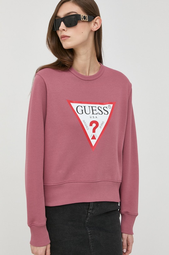 Mikina Guess bez kapuce růžová W2YQ16.KBA10