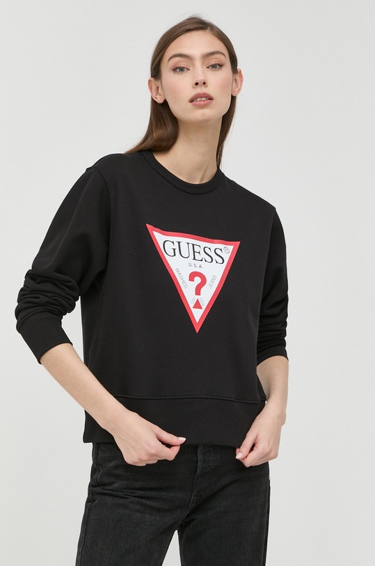 Mikina Guess bez kapuce černá W2YQ16.KBA10