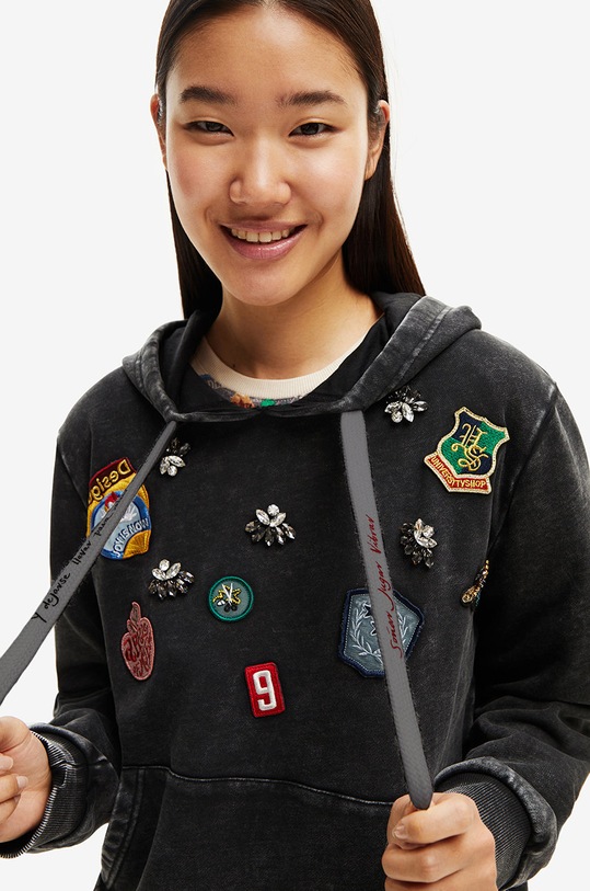 Desigual bluza bawełniana 22WWSK56 szary AW22
