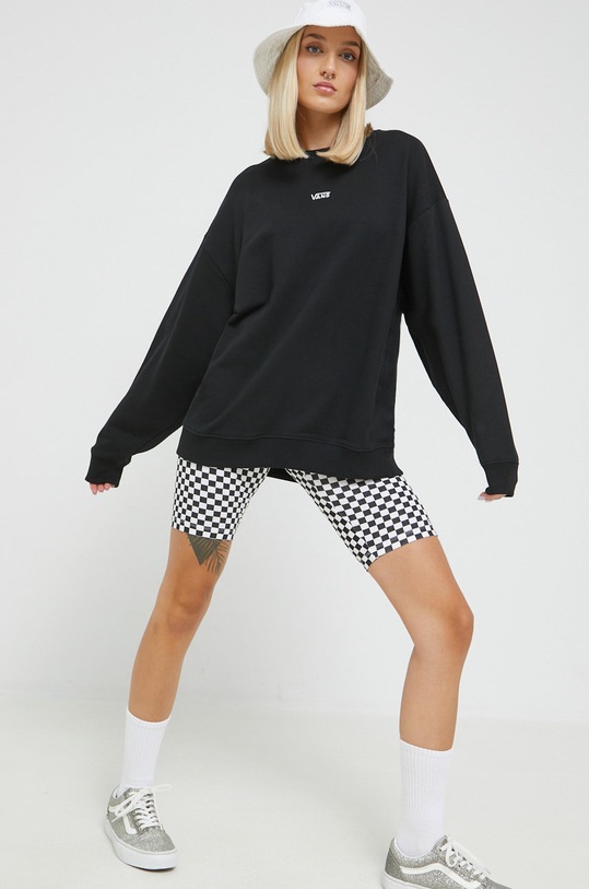 Bavlnená mikina Vans VN0A7RMBBLK1 čierna AW23