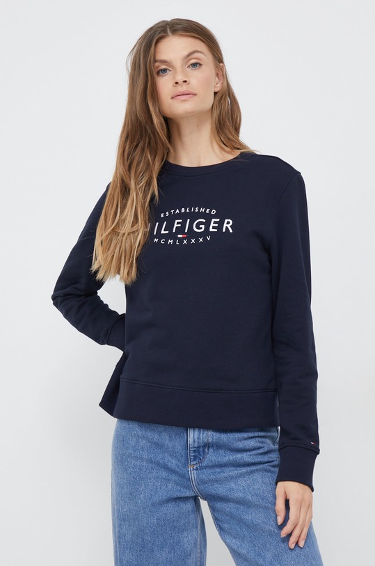 Tommy Hilfiger bluza bawełniana aplikacja granatowy WW0WW35978.9BYY