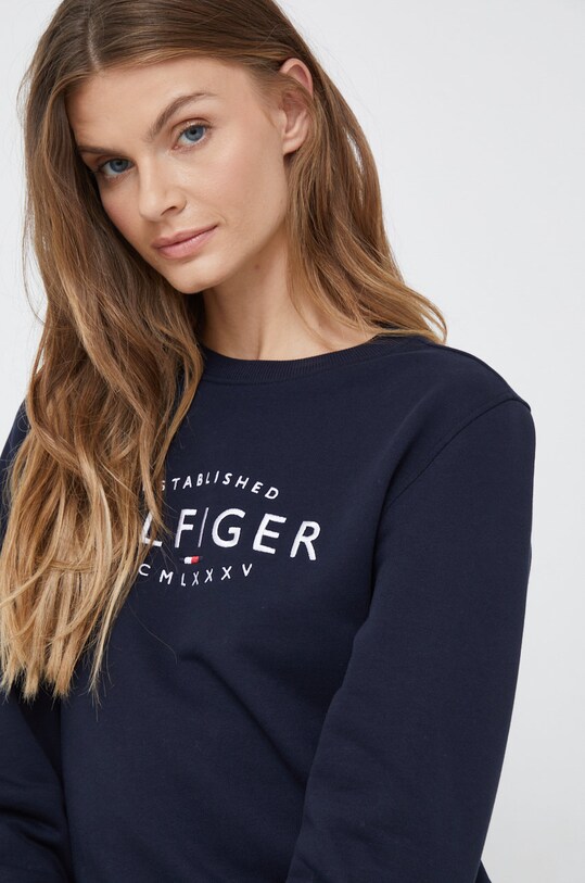 Pamučna dukserica Tommy Hilfiger mornarsko plava WW0WW35978.9BYY
