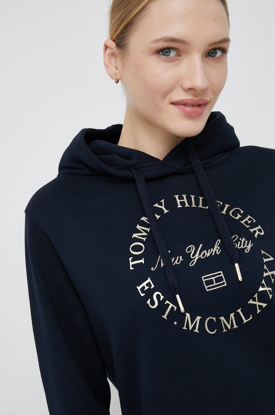 Bavlněná mikina Tommy Hilfiger námořnická modř WW0WW36572.9BYY