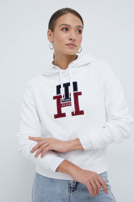 Tommy Hilfiger bluza bawełniana z kapturem biały WW0WW37441.9BYY