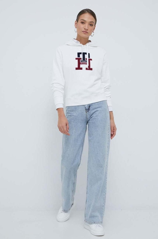 Tommy Hilfiger bluza bawełniana WW0WW37441.9BYY biały AW22