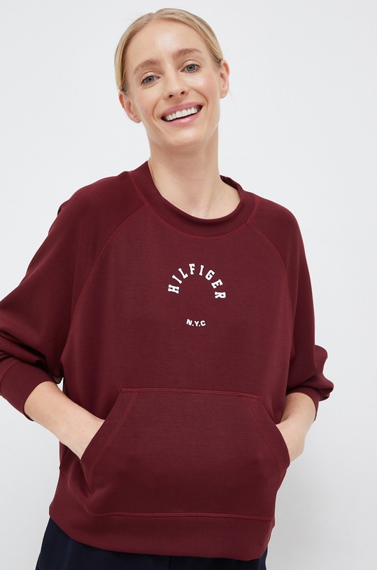 Tommy Hilfiger bluza z elastanem bordowy S10S101461.9BYY