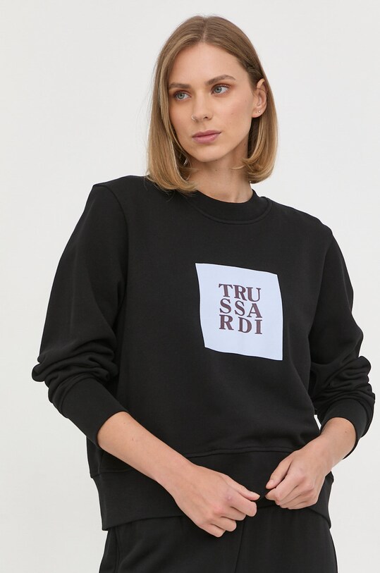 Trussardi bluza bawełniana nadruk czarny 56F00213.1T005813