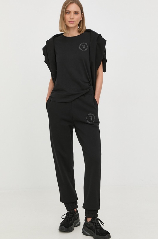 Bavlněná mikina Trussardi 56F00213.1T005813 černá AW22