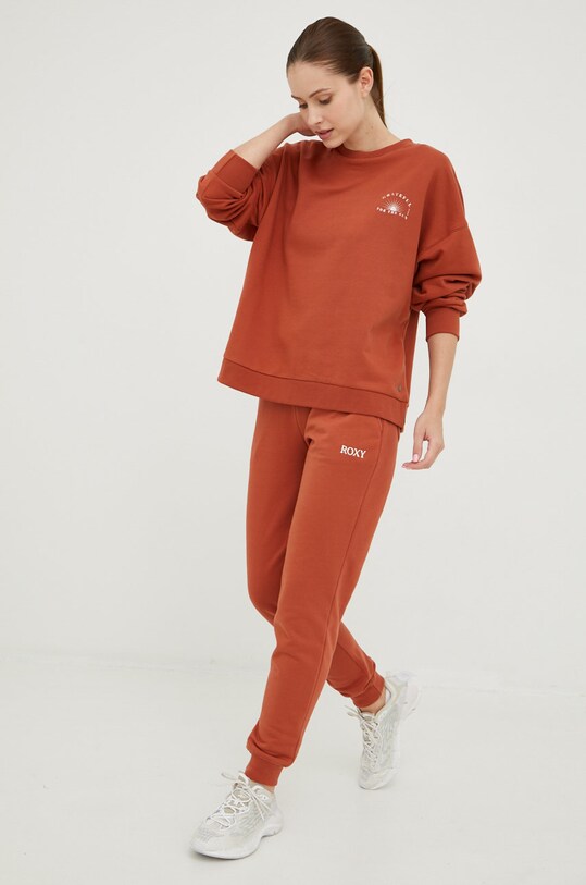 Спортен суичър Roxy Morning Hike ARJFT04024 кафяв AW22