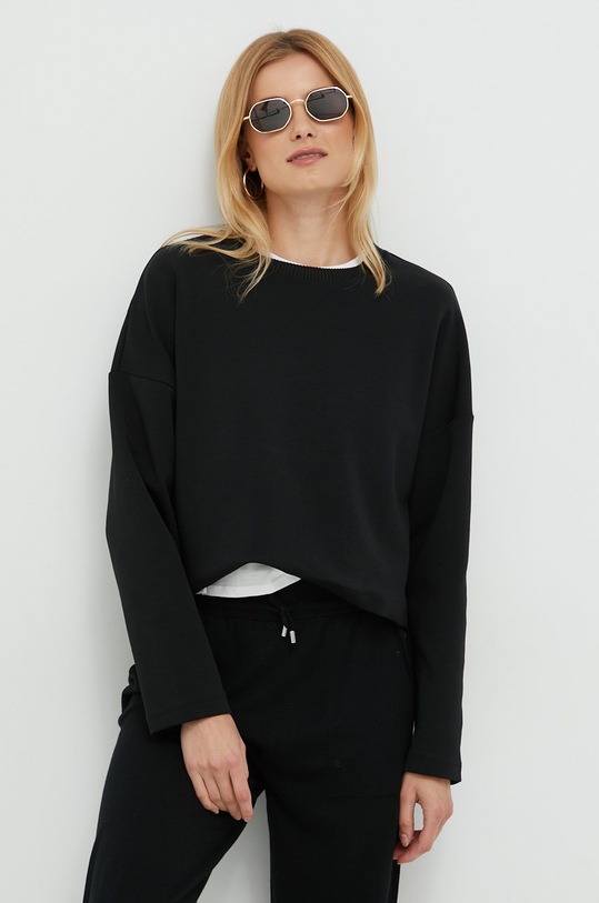 Sisley bluza z elastanem czarny 3IPRL102E.100