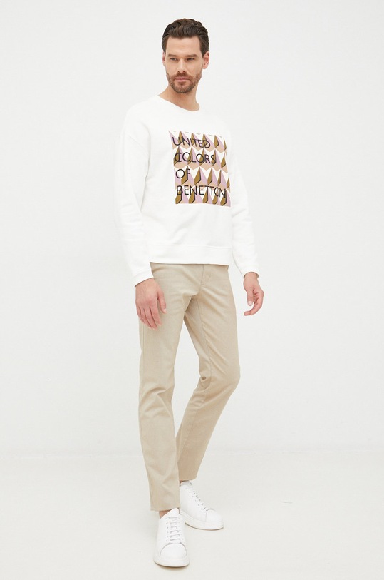 United Colors of Benetton bluza bawełniana 3J68D101R.915 biały AW22