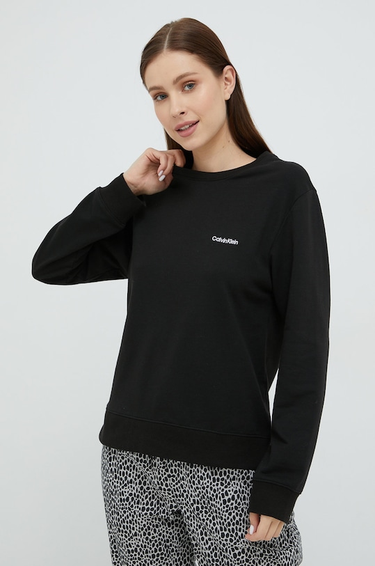 Піжамний лонгслів Calvin Klein Underwear одяг для дому чорний 000QS6870E.9BYY