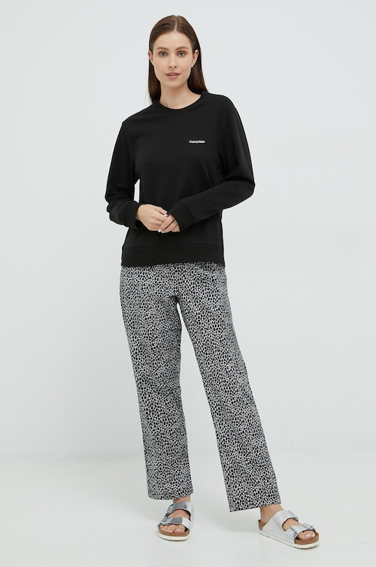 Піжамний лонгслів Calvin Klein Underwear чорний 000QS6870E.9BYY