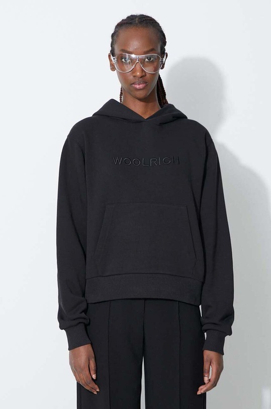 Μπλούζα Woolrich απλικέ μαύρο CFWWSW0087FRUT3164