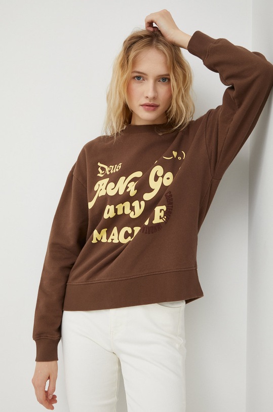 Deus Ex Machina bluza nadruk brązowy DLF228547