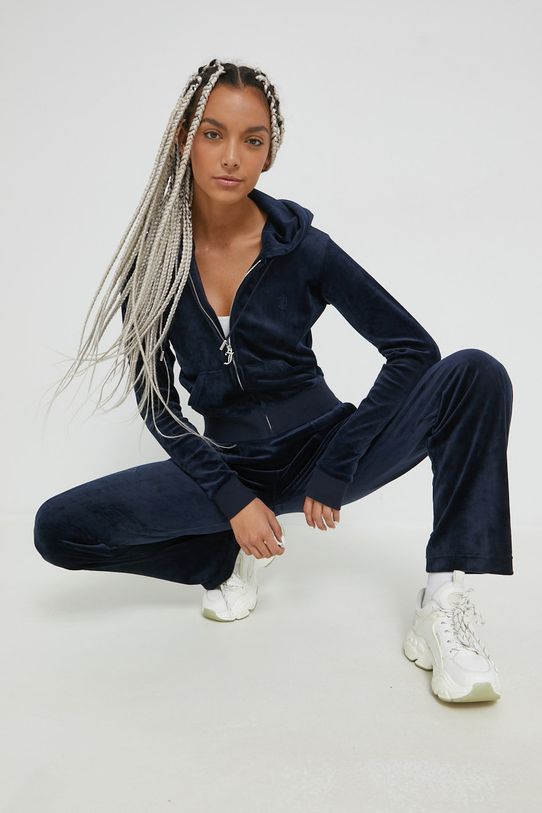 Μπλούζα Juicy Couture με ελαστάν σκούρο μπλε JCAP176.131