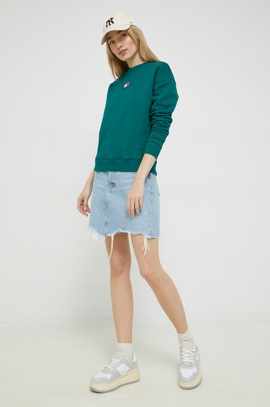 Tommy Jeans bluza bawełniana DW0DW10402.9BYY zielony AW22