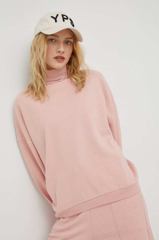 American Vintage bluza bez kaptura różowy ELLA03AH22