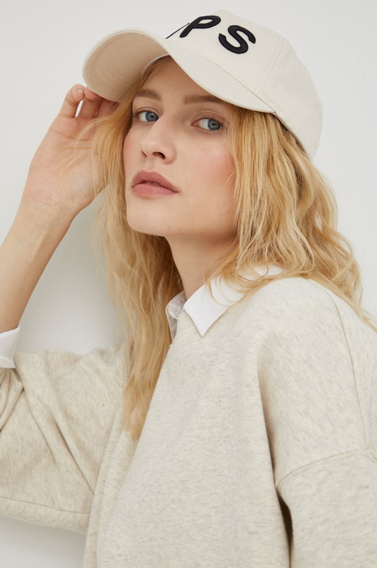 American Vintage bluza bawełniana PIE03A beżowy