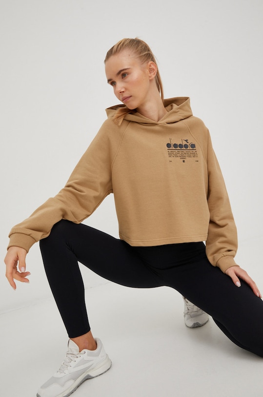 Памучен суичър Diadora памук бежов 502.179092