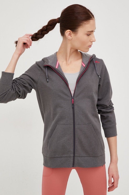 CMP bluza dresowa z kapturem szary 31D4276.U817