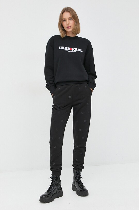 Mikina Karl Lagerfeld Karl Lagerfeld x Cara Delevingne 226W1860 černá AW22