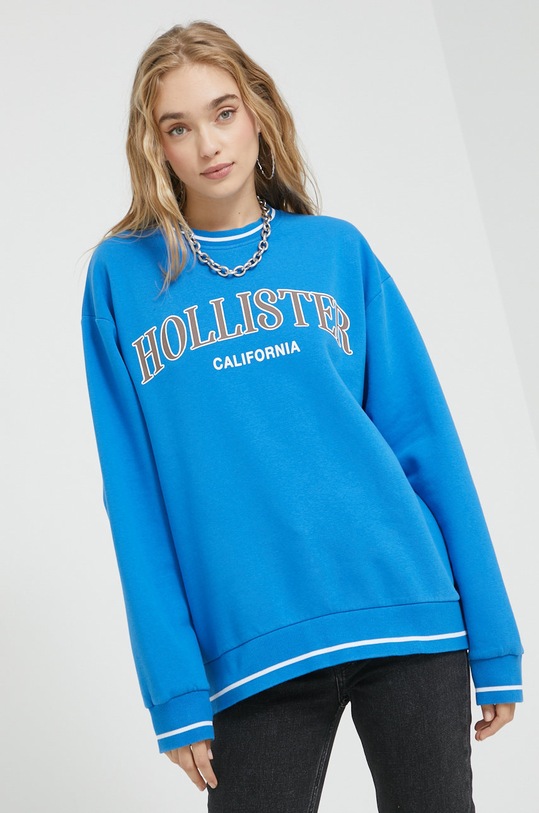 Hollister Co. bluza print albastru KI352.2094.221