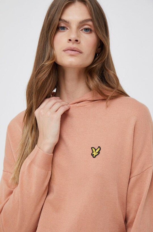 Sveter s prímesou vlny Lyle & Scott s prímesou vlny oranžová KNW1702V.W795