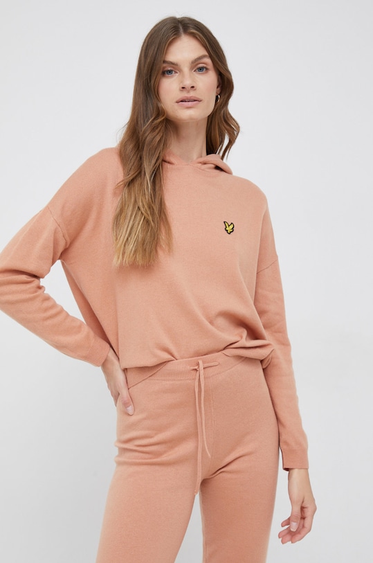 Пуловер с вълна Lyle & Scott оранжев KNW1702V.W795