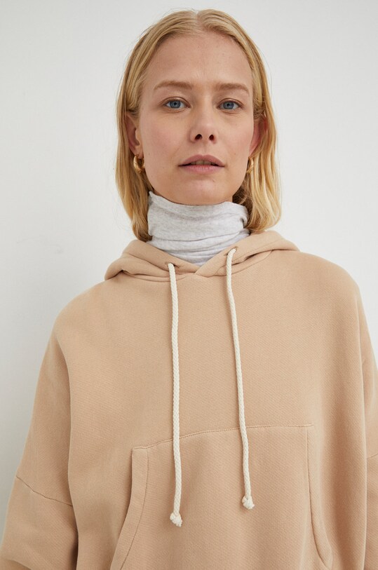 Dukserica American Vintage s kapuljačom smeđa UTI03BH22