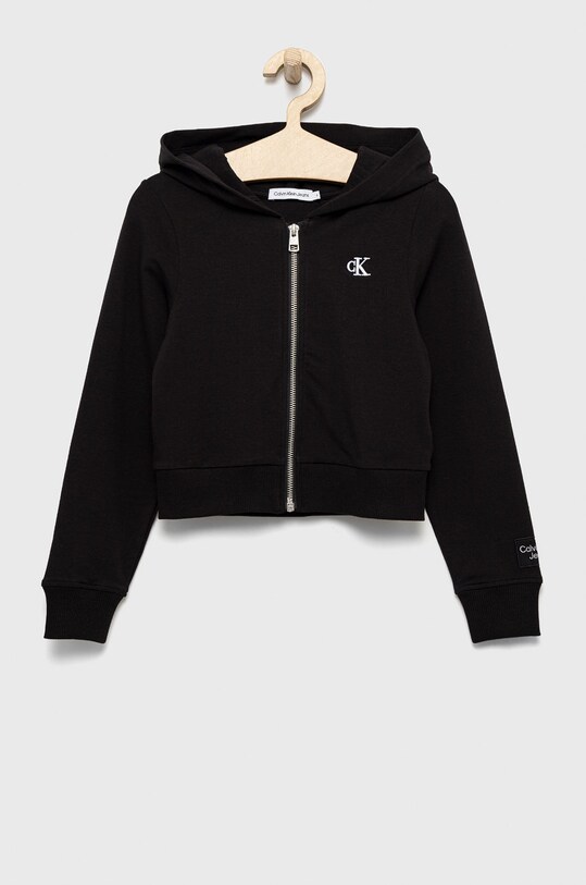 Dětská mikina Calvin Klein Jeans s kapucí černá IG0IG01523.9BYY