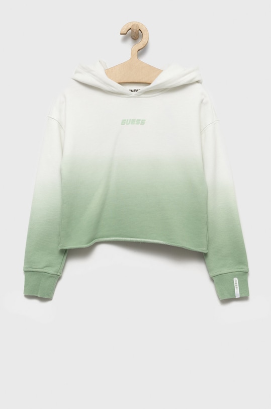 Guess bluza bawełniana dziecięca z kapturem zielony J2YQ07.FL04Z