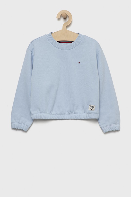 Dětská bavlněná mikina Tommy Hilfiger bez kapuce modrá KG0KG06664.9BYY