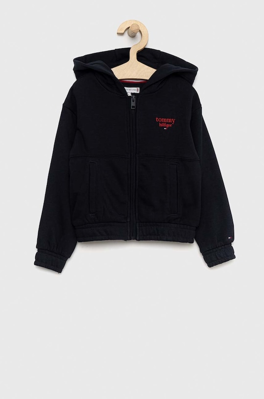 Dječja dukserica Tommy Hilfiger s kapuljačom mornarsko plava KG0KG06951.9BYY
