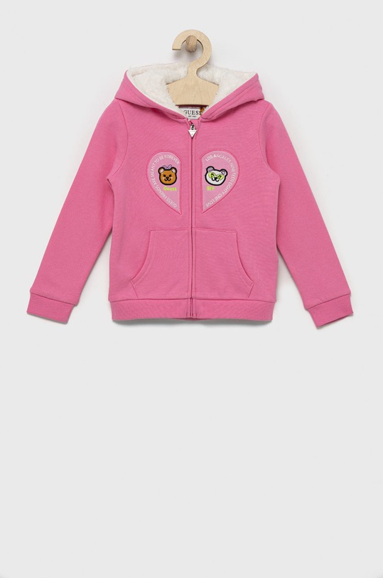 Dětská mikina Guess nášivka růžová K2BQ06.KAX70