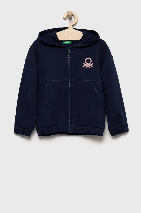 United Colors of Benetton bluza dziecięca z kapturem granatowy 3GNSC500O.G