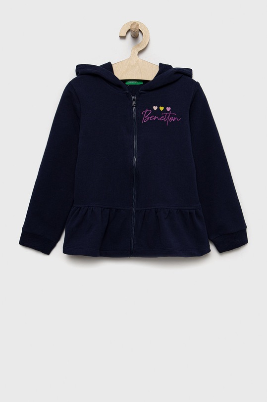 United Colors of Benetton bluza dziecięca z kapturem granatowy 3GNSG500W.P