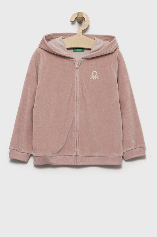 United Colors of Benetton bluza dziecięca z kapturem różowy 3Y3EG501B.P