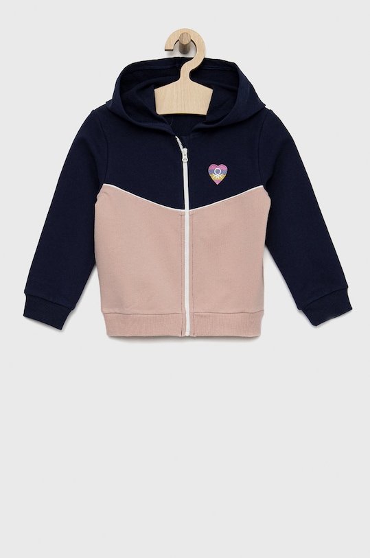 United Colors of Benetton bluza dziecięca z kapturem granatowy 3GNSG501M.P