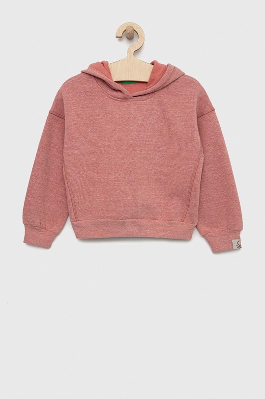 United Colors of Benetton bluza dziecięca z kapturem różowy 30HFC201R.G