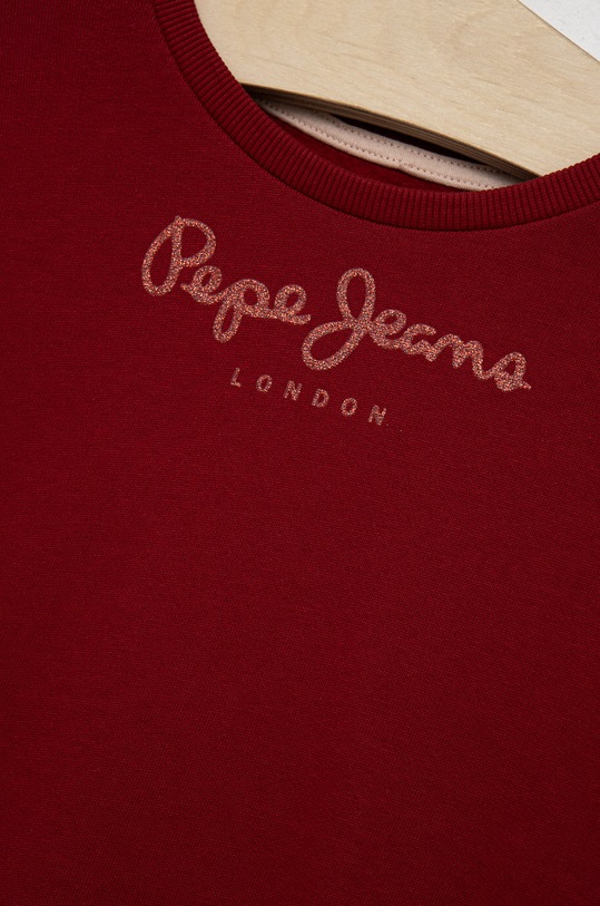 Fete Pepe Jeans hanorac de bumbac pentru copii PG581137.286 burgundia