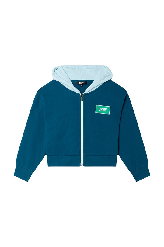 Dječja dukserica Dkny s kapuljačom tirkizna D35S55.126.150
