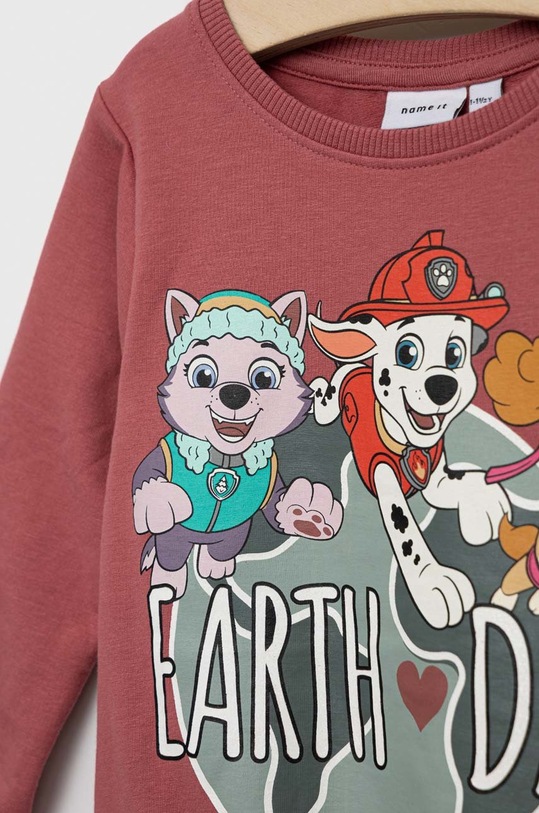 Dziewczynka Name it bluza dziecięca Psi Patrol 13207798.Mauvewood różowy