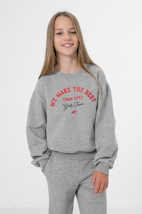 4F bluza dziecięca pozostałe szary HJZ22.JBLD005