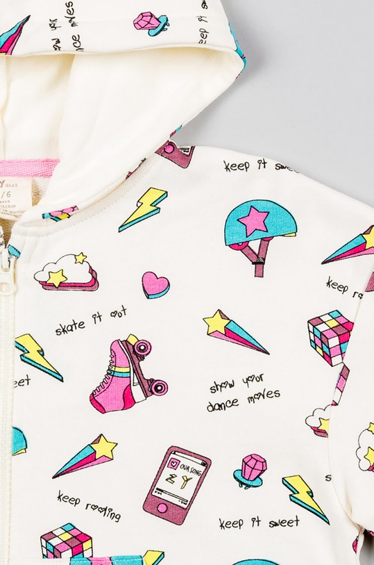 Dziewczynka zippy bluza bawełniana dziecięca 226.6902ZT biały