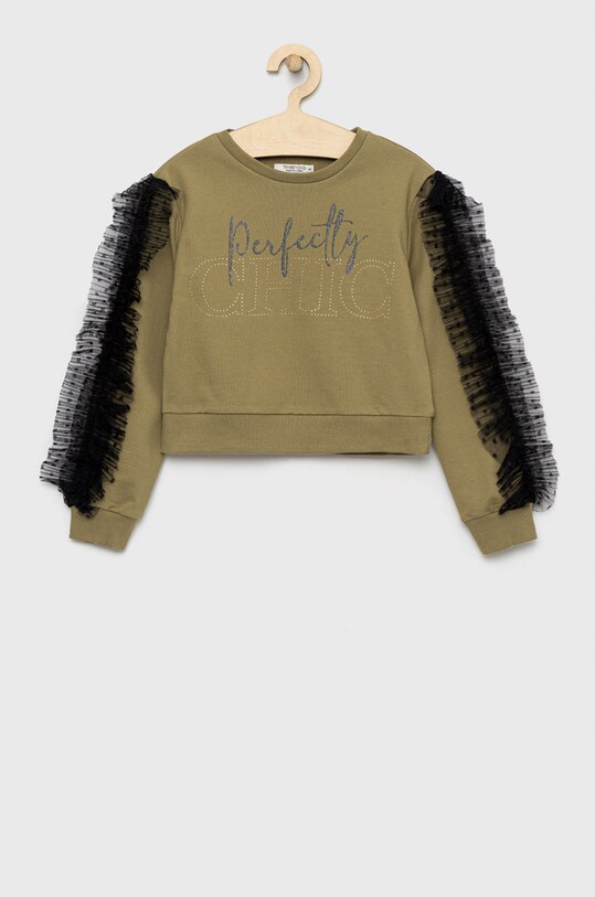 Детская хлопковая кофта Birba&Trybeyond 999.56934.00. зелёный AW22